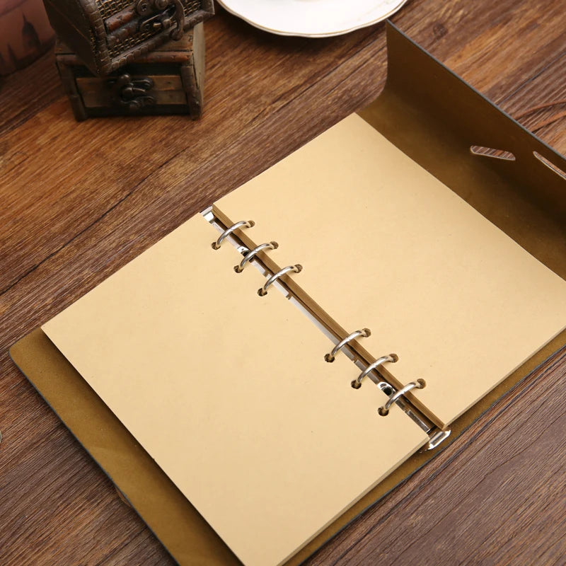 Vintage PU Leather Spiral Journal – Traveler's Notebook with Anchor Design