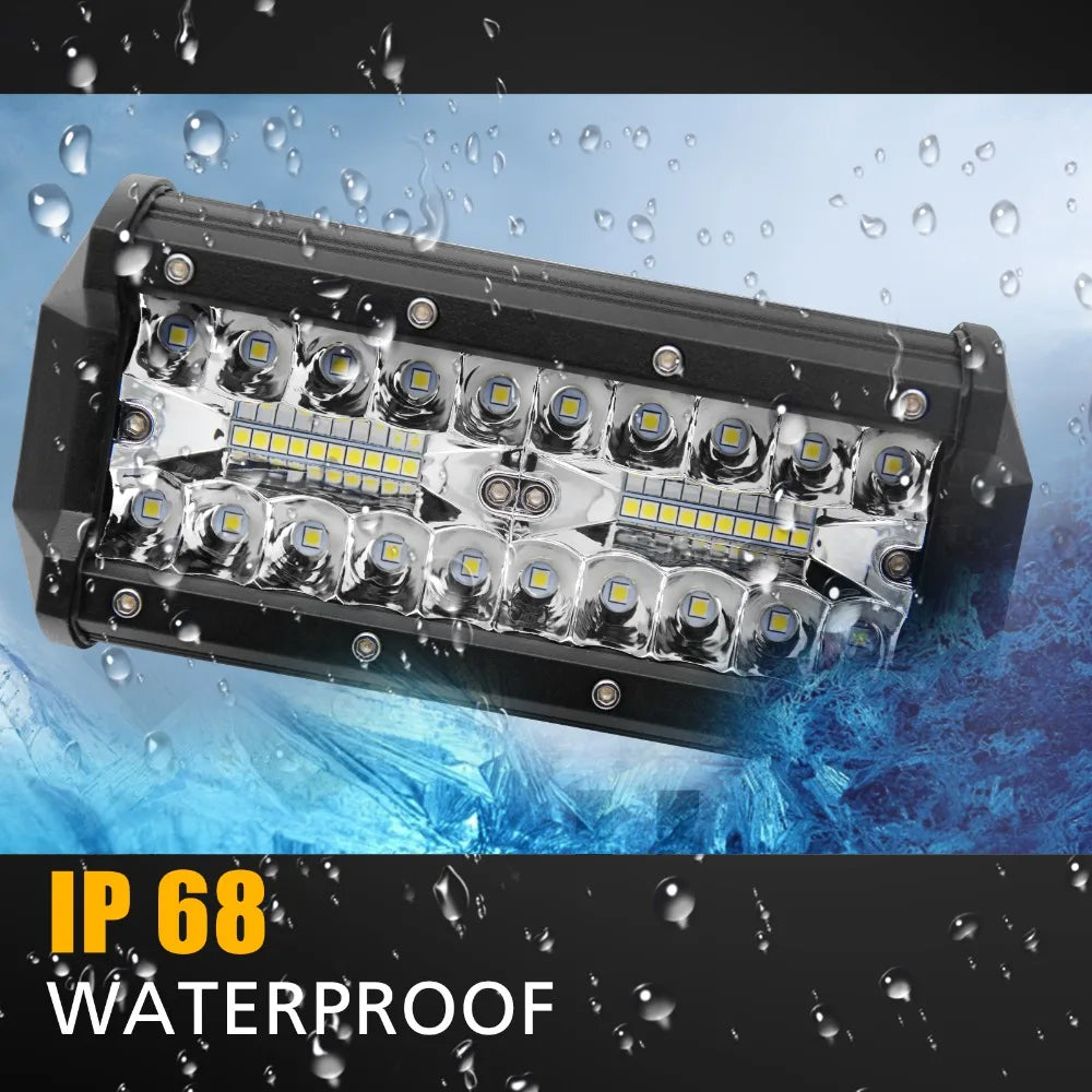 7 Inch 120W LED Work Light Bar with Combo Beam (Pair)