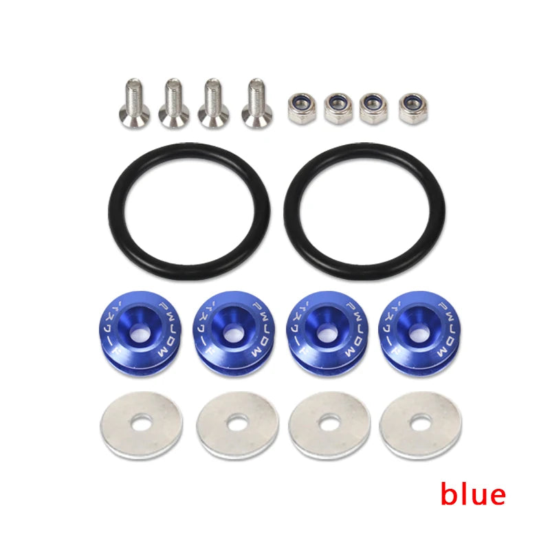 Billet Aluminum Quick Release Fasteners – Black Anodized, Universal Fit
