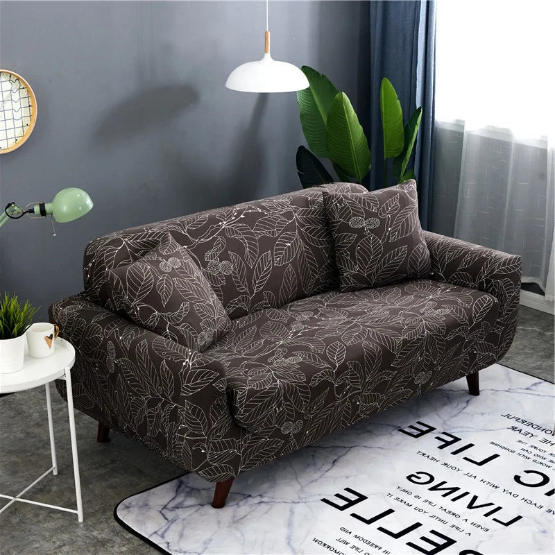 Slip-Resistant Stretch Sofa Cover with Floral Design