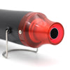 A black heat gun with a red nozzle is shown against a white background.