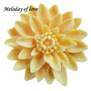 A yellow 3D lotus and chrysanthemum silicone mold for cake decorating