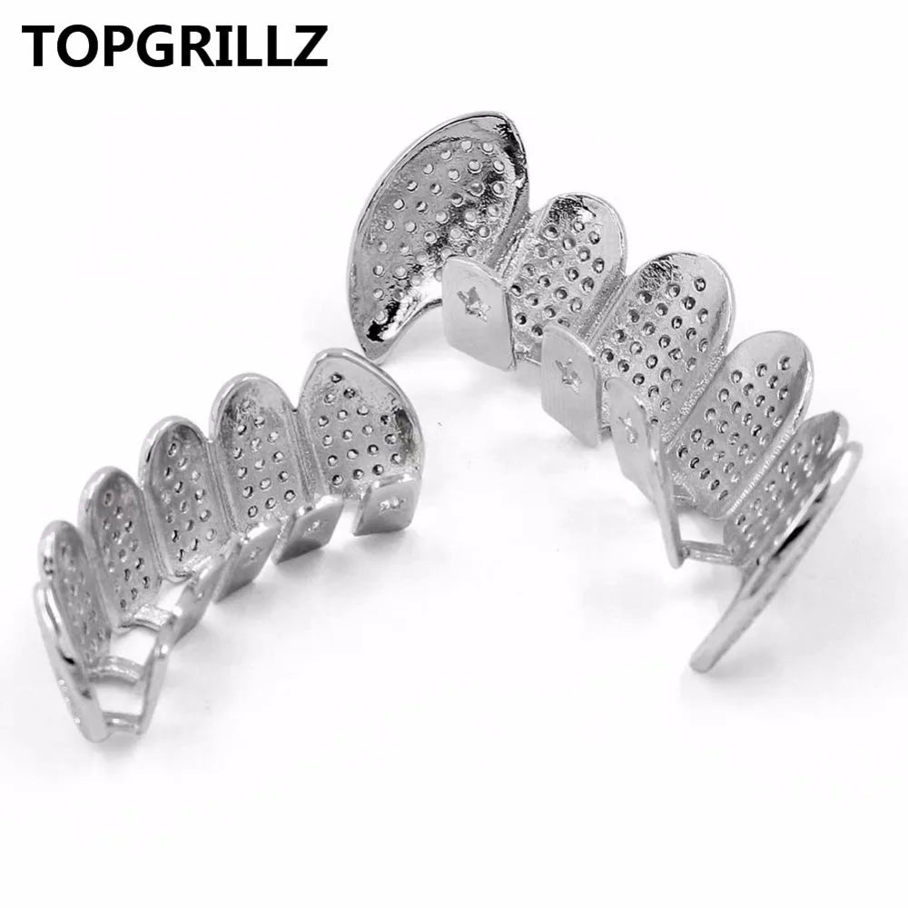 مجموعة أسنان ذهبية صلبة (Grillz)