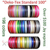 Rolls of 196 colors of Oeko-Tex Standard 100 double-faced satin ribbon for crafting