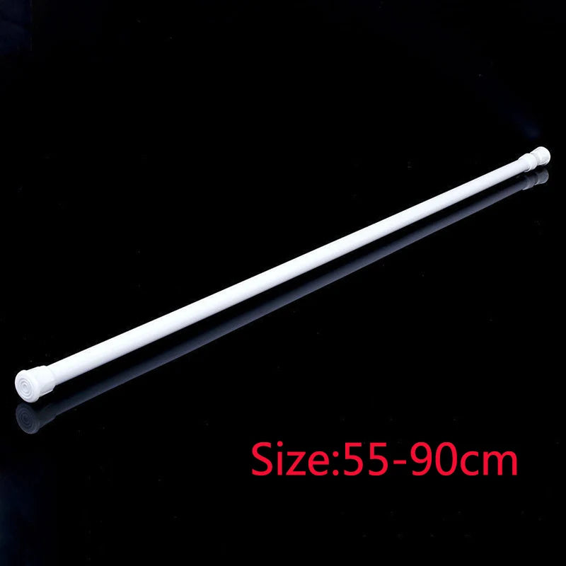 No-Drill Adjustable Metal Spring Tension Curtain Rod
