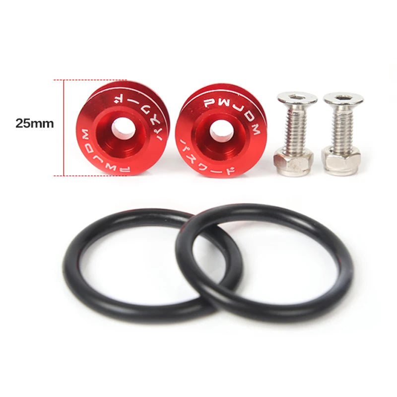 Billet Aluminum Quick Release Fasteners – Black Anodized, Universal Fit