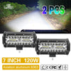 7 Inch 120W LED Work Light Bar with Combo Beam (Pair)