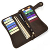 Vintage Leather Bifold Wallet with Metal Chain