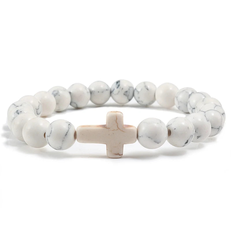Bracelet en Pierre de Lave Naturel pour Hommes et Femmes