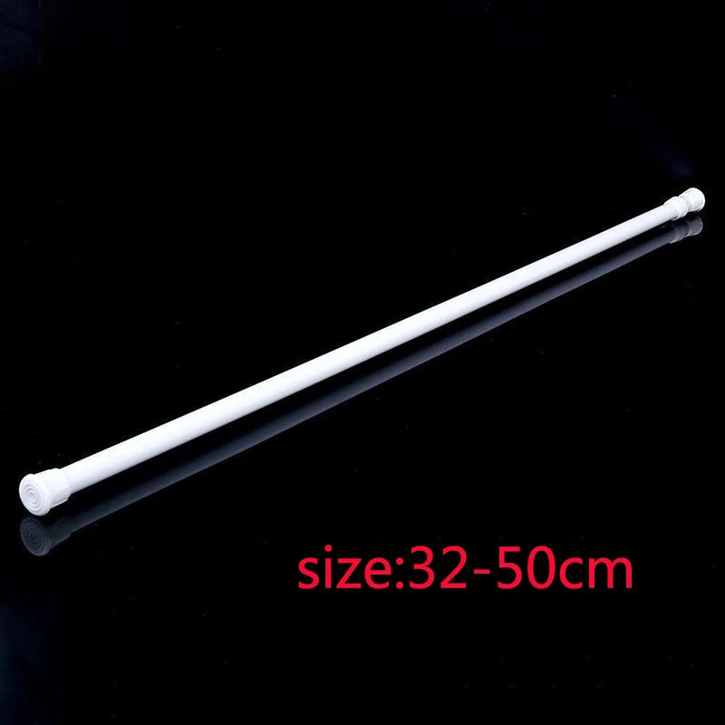 No-Drill Adjustable Metal Spring Tension Curtain Rod