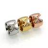 Gold Pave CZ Cross Ring