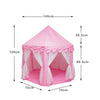 Pink foldable princess tipi play tent for kids with a diamond pattern and fabric draping