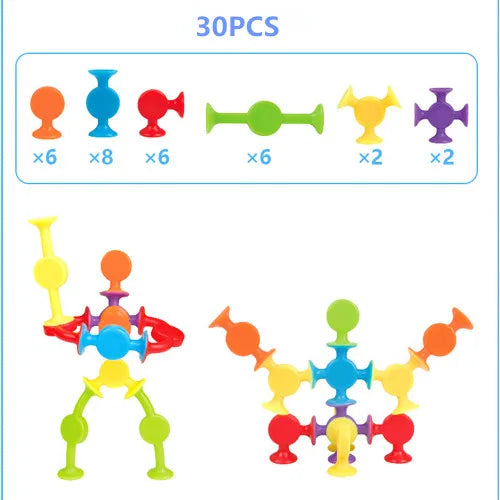 Silicone Suction Cup Building Blocks Set