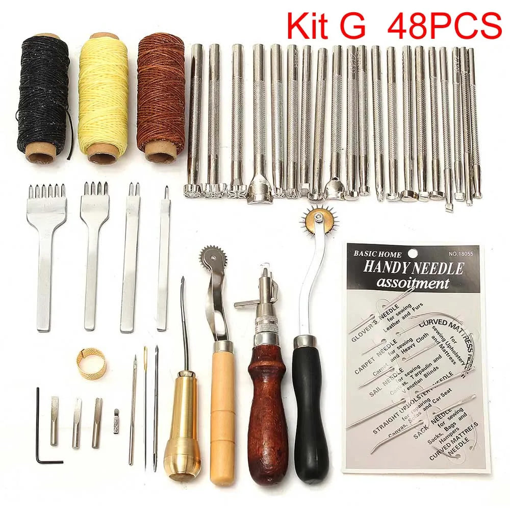 Kit G 48PCS of various hand tools including needles and craft implements