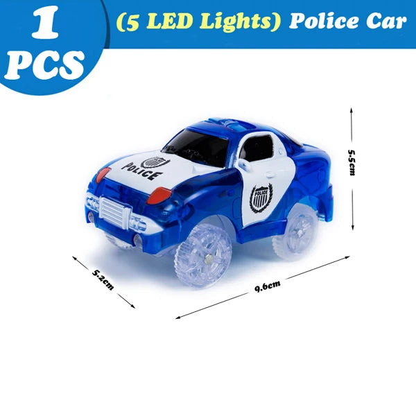 Glowing LED Race Track Set with Flexible DIY Track Pieces