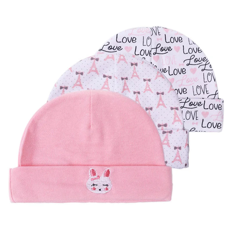 Soft Cotton Baby Hats for Newborns & Infants (0-6 Months)