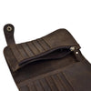 Vintage Leather Bifold Wallet with Metal Chain
