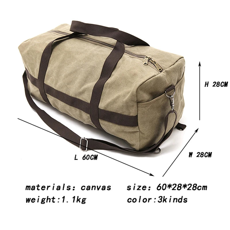 Großzügige Canvas-Reisetasche mit viel Stauraum