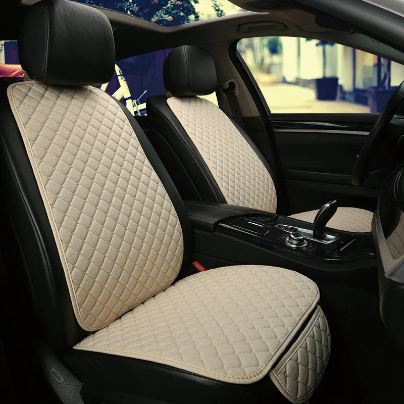 Breathable Linen Front Car Seat Cover