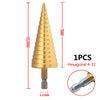 Titanium-Coated Step Drill Bit for Metal and Wood