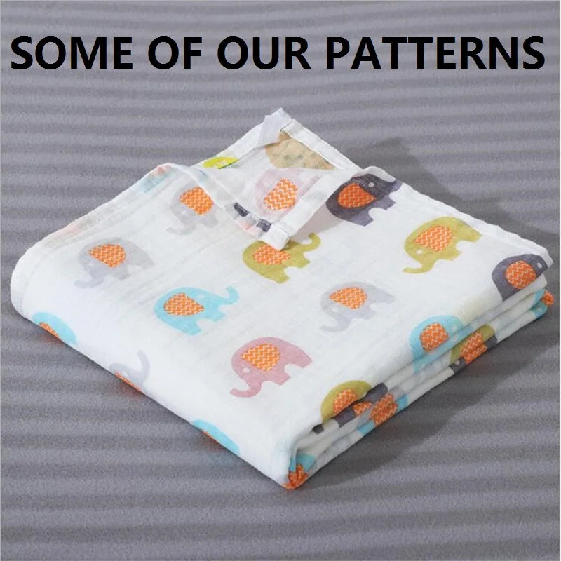Super Soft Cotton Muslin Baby Swaddle Blanket