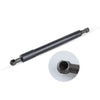 A black gas spring tailgate strut with a threaded end and a hexagonal fitting is shown against a white background.
