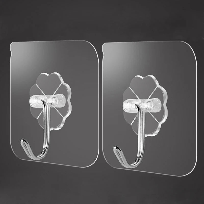 Transparent Self-Adhesive Wall Hooks for Pictures and More