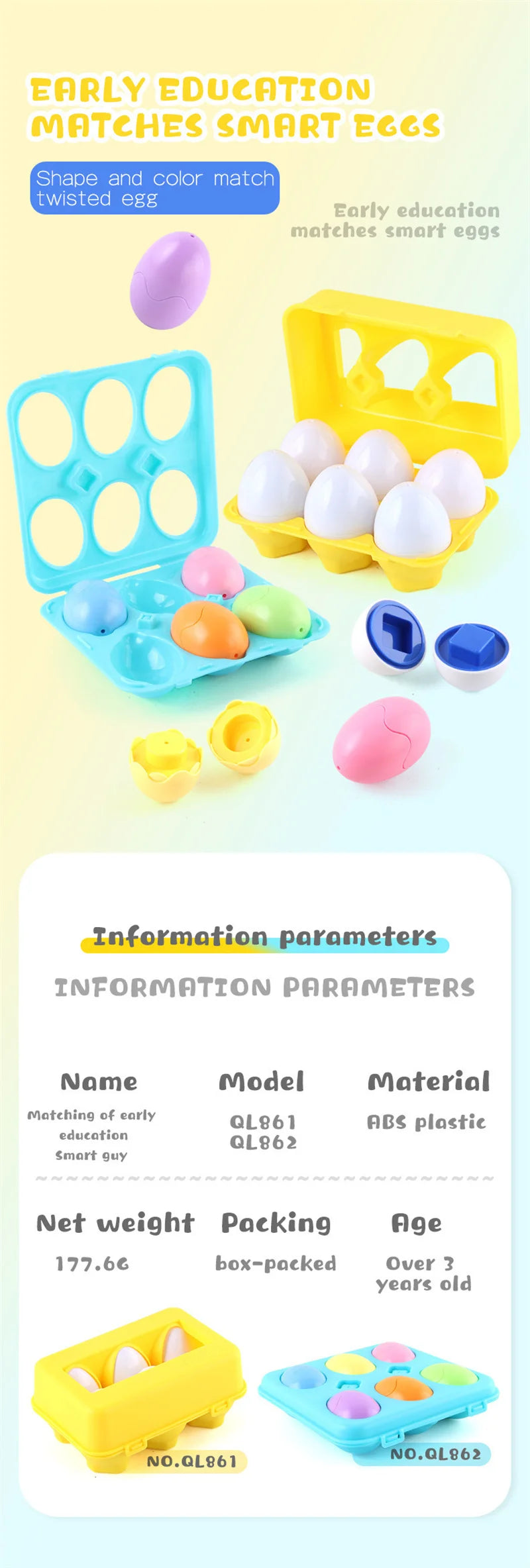 Montessori Shape-Matching Egg Puzzle Set for Toddlers