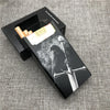 Ultra-Slim Aluminum Cigarette Case with Laser-Engraved Wolf Design