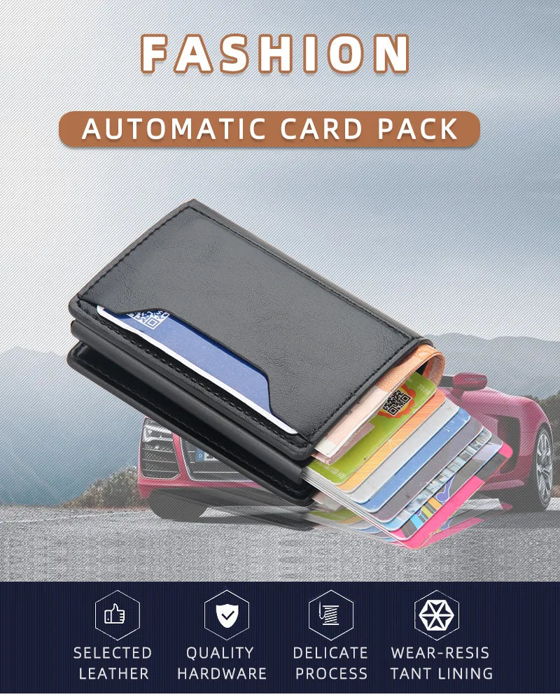 Carbon Fiber Mini RFID Blocking Wallet for Men