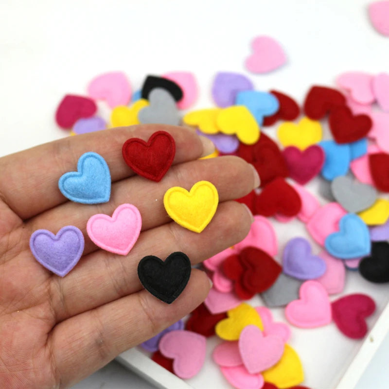 Felt Heart Patches for Crafting and DIY Projects