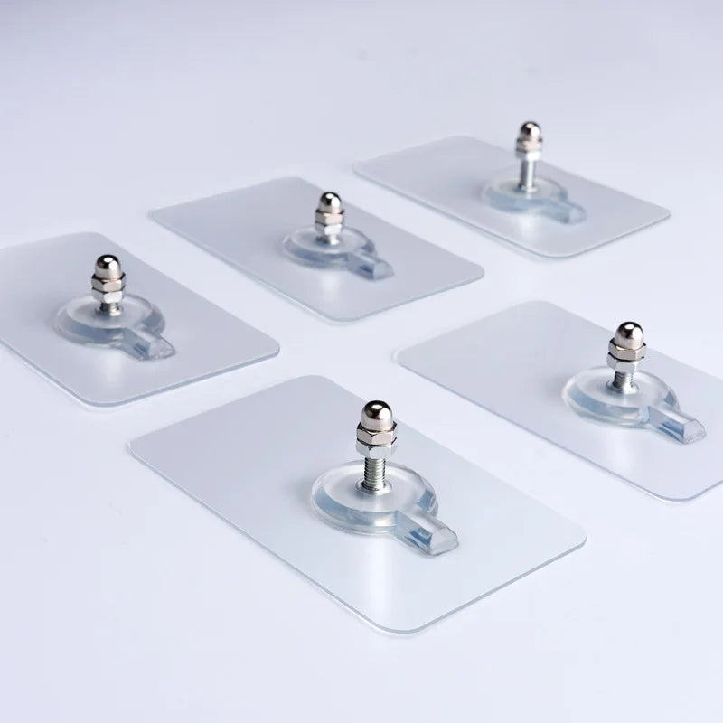 Transparent Self-Adhesive Wall Hooks for Pictures and More