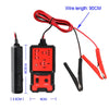 A red wire relay tester with LED indicators and a 90cm wire length is shown next to the device.