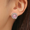 Purple & Pink Zirconia Hoop Earrings