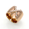 Gold Pave CZ Cross Ring