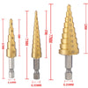 Titanium-Coated Step Drill Bit for Metal and Wood