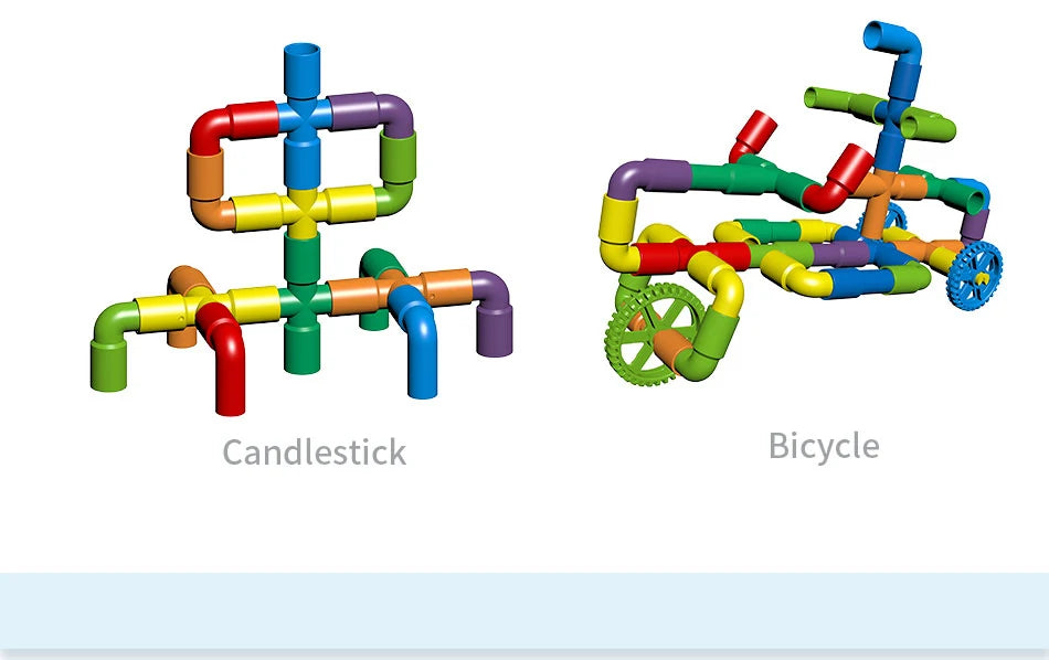 Montessori Water Pipe Building Blocks - DIY Construction Toy for Kids
