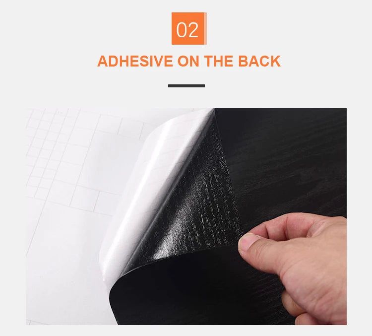 Black Self-Adhesive Waterproof Wallpaper for Kitchen & Furniture Renovation