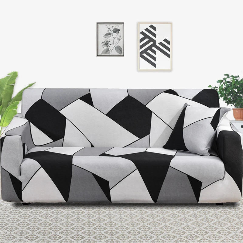 Stretch Floral Sofa Cover with Anti-Slip Grip