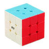 A red and white 3x3 speed cube with light blue stickers, shown from above.