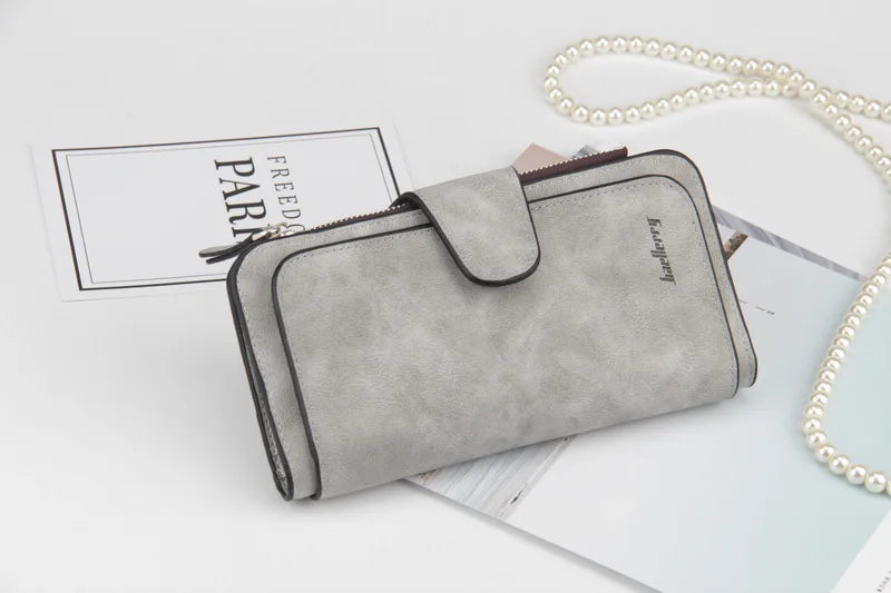 Classic Long PU Leather Wallet with Multiple Pockets