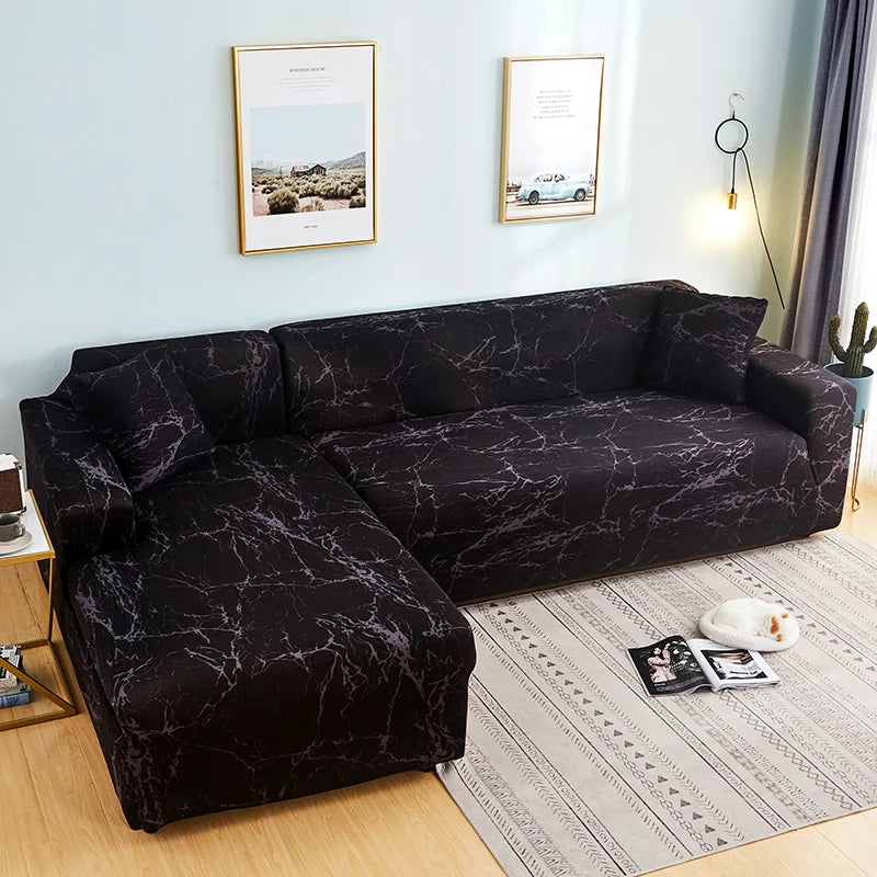 Printed Stretch Sofa Cover for L-Shaped and Corner Sofas