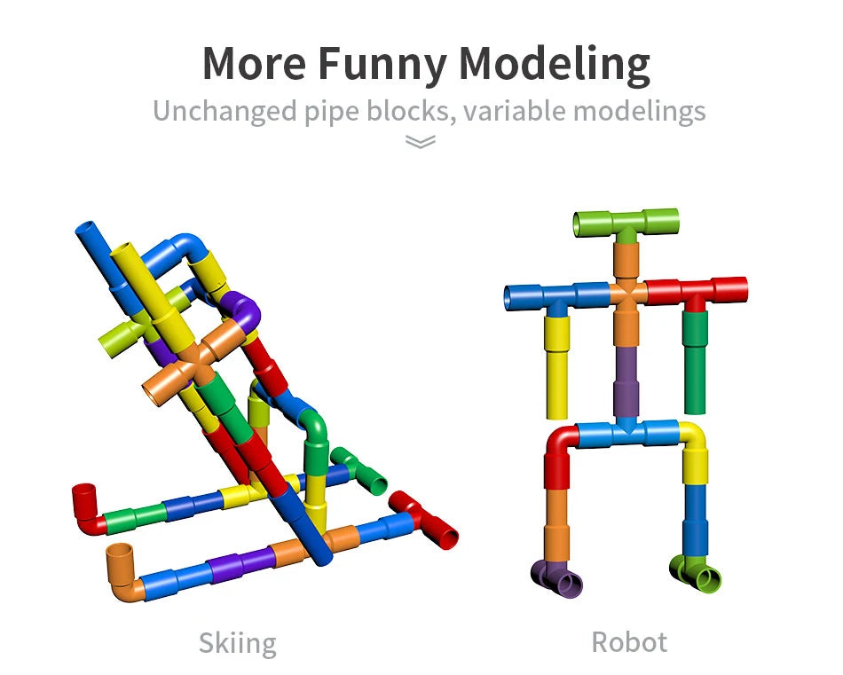 Montessori Water Pipe Building Blocks - DIY Construction Toy for Kids