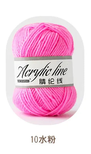 Pink acrylic line yarn balls for knitting and crochet