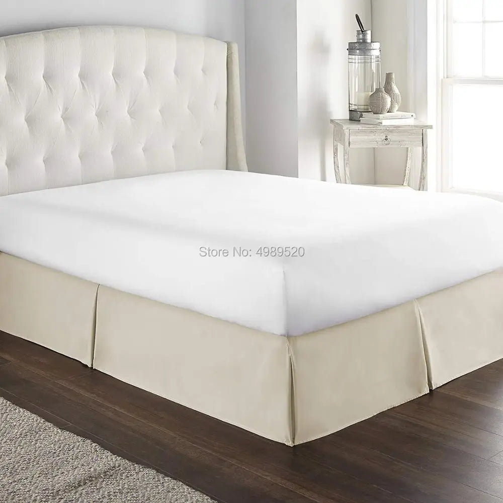 Elegant Pleated Bed Skirt - 14 Inch Drop, Wrinkle & Fade Resistant