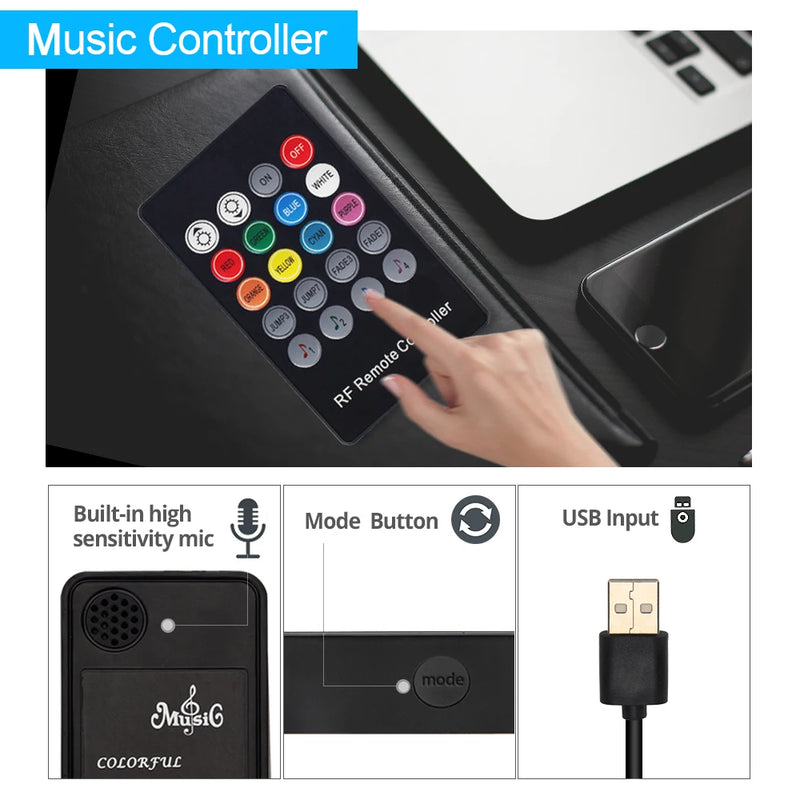 USB RGB LED Strip Controller with Remote