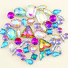 Mixed Shape Glass Rhinestones with Silver Claw Settings