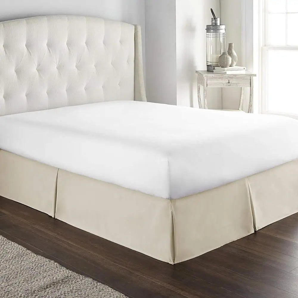 Elegant Pleated Bed Skirt - 14 Inch Drop, Wrinkle & Fade Resistant