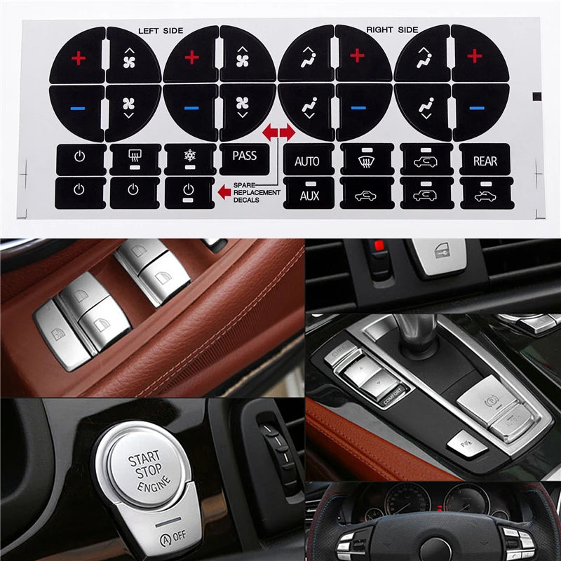 AC Climate Control Button Repair Sticker Kit for GMC, Buick, Chevy