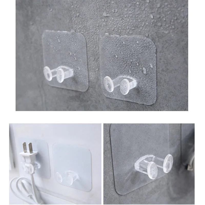 Transparent Self-Adhesive Wall Hooks for Pictures and More